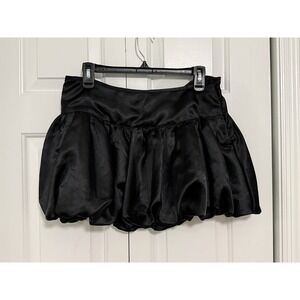 New Look Women's Black Puff Mini Skirt Sz Medium Whimsy Goth - Read